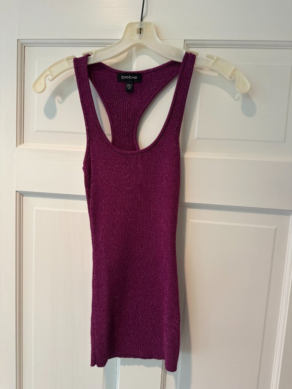 Bebe Metallic Ribbed Racerback Tank Bundle M - Picture 2 of 5
